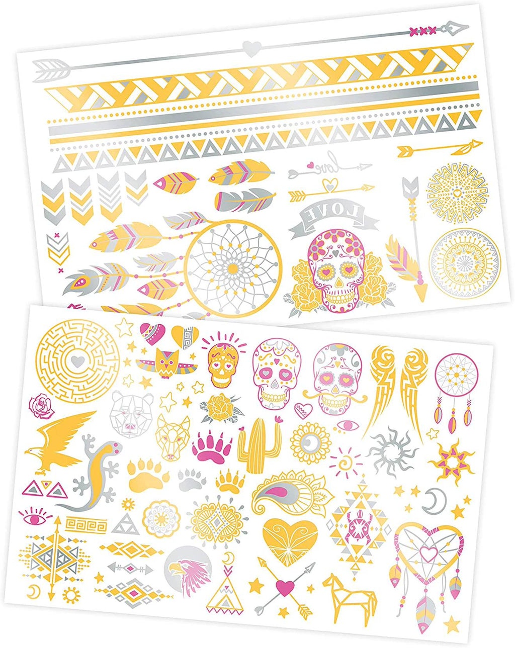 75 tattoos lavables métalliques rose