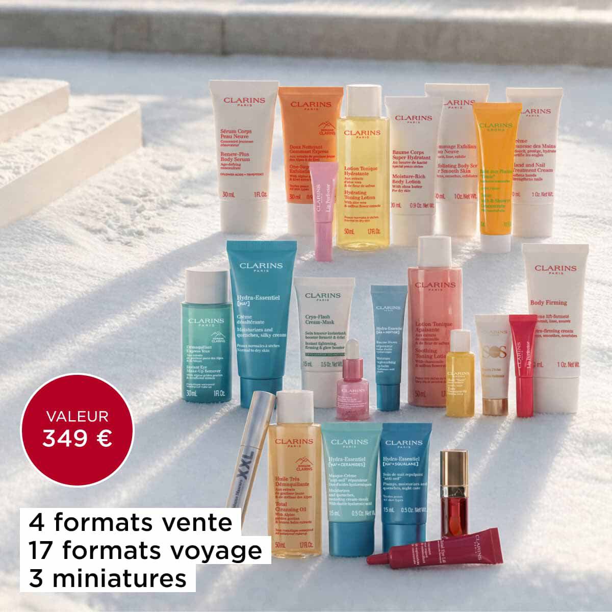 Calendrier de l'Avent Clarins 2026 ouvert avec ses 24 cases