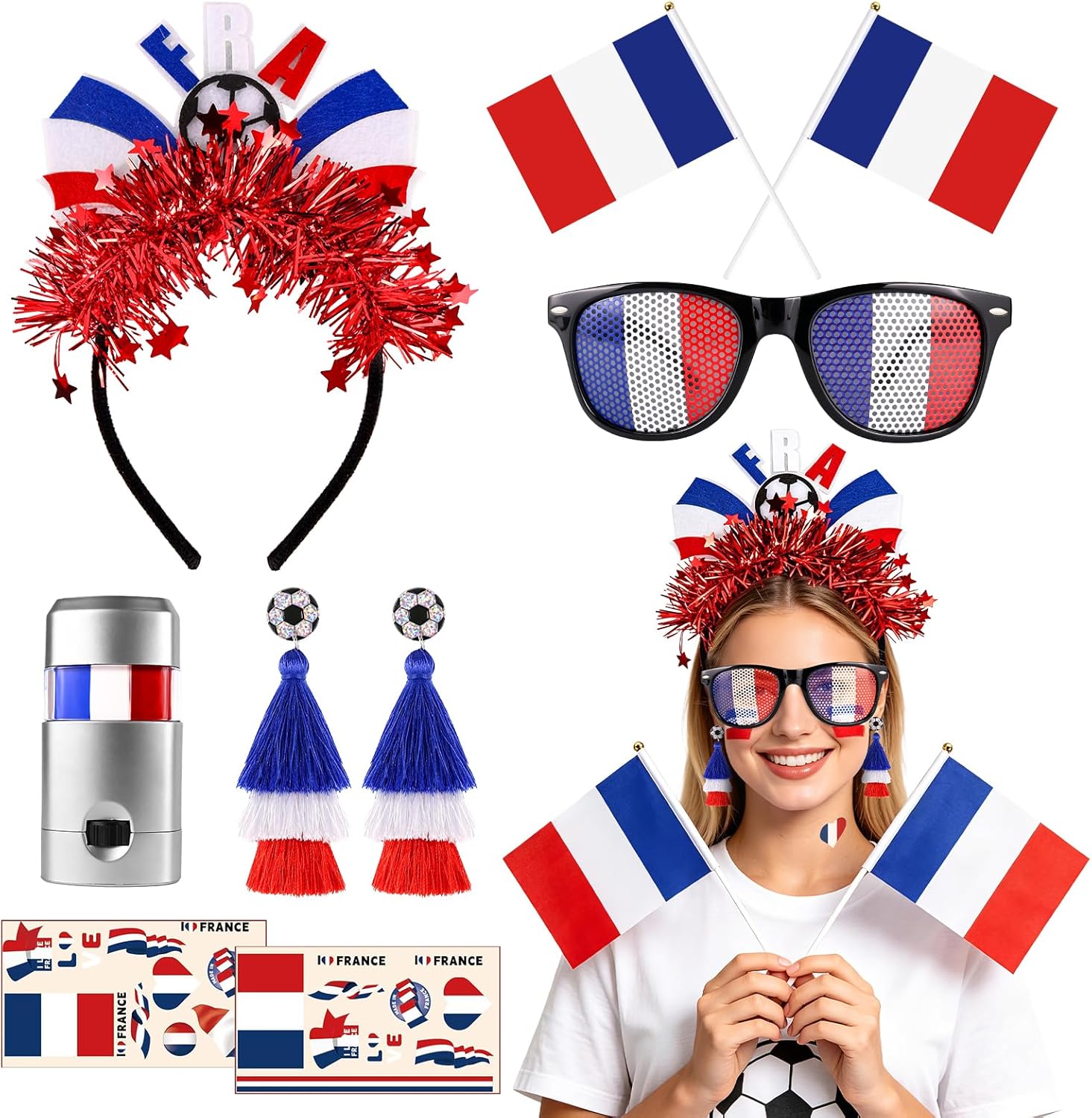 Kit supporter France 8 pièces (tricolore)
