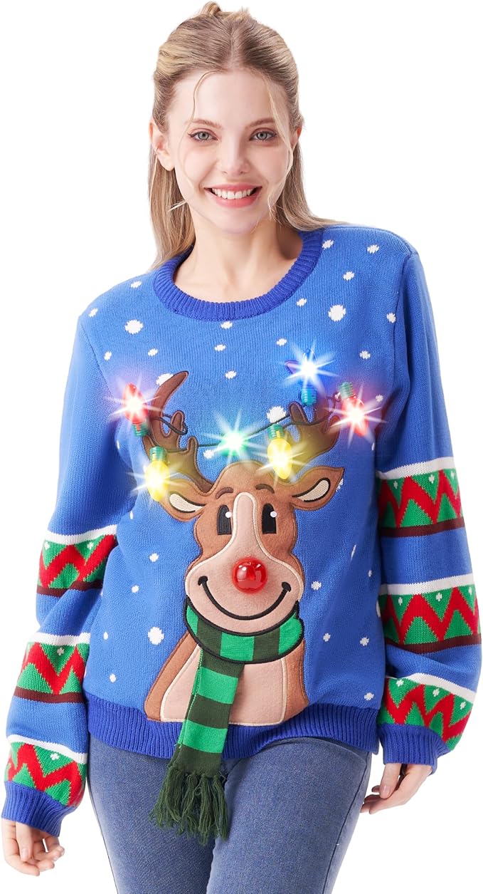 Pull de noël femme LED
