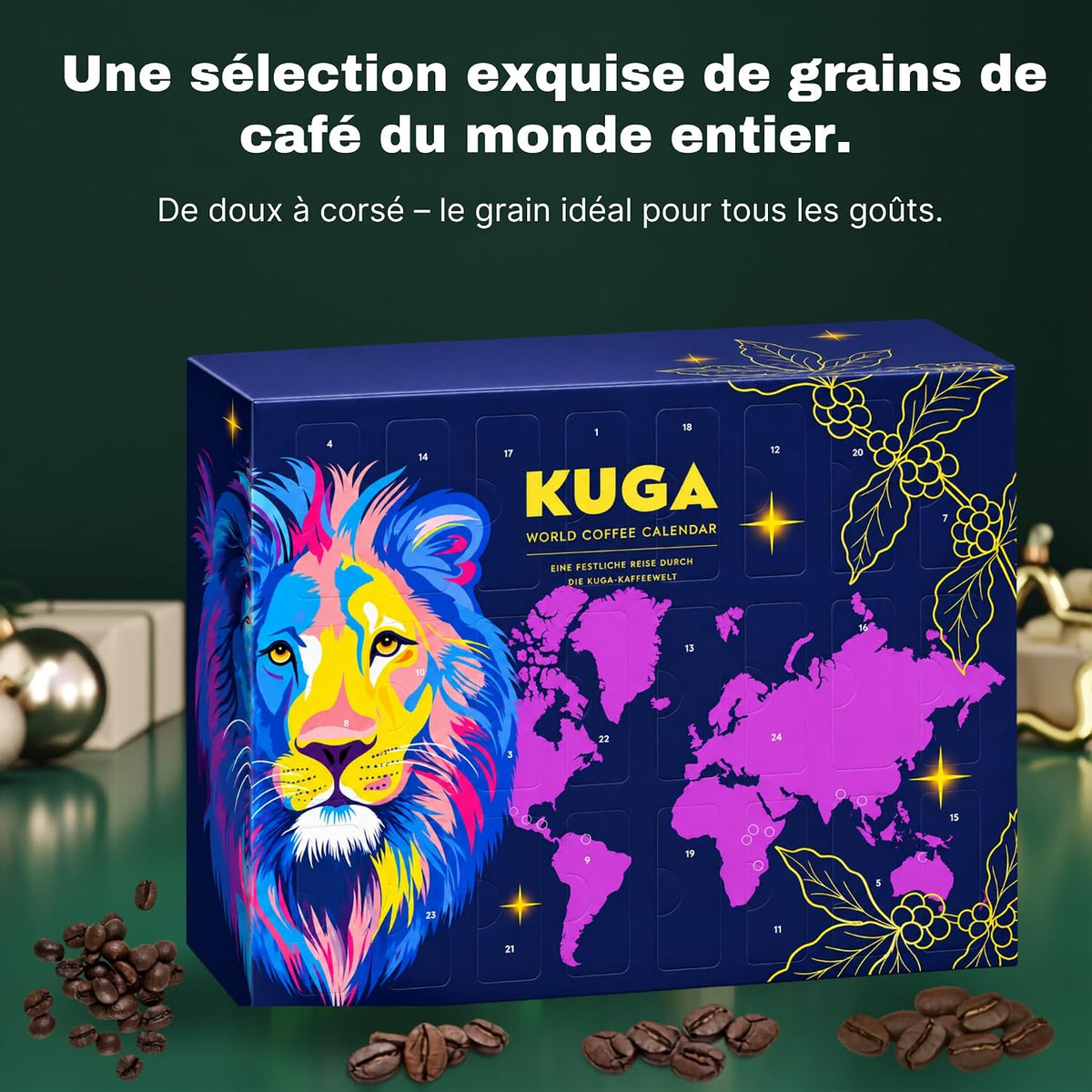 Calendrier de l'Avent café Boxiland : sélection de grains du monde entier