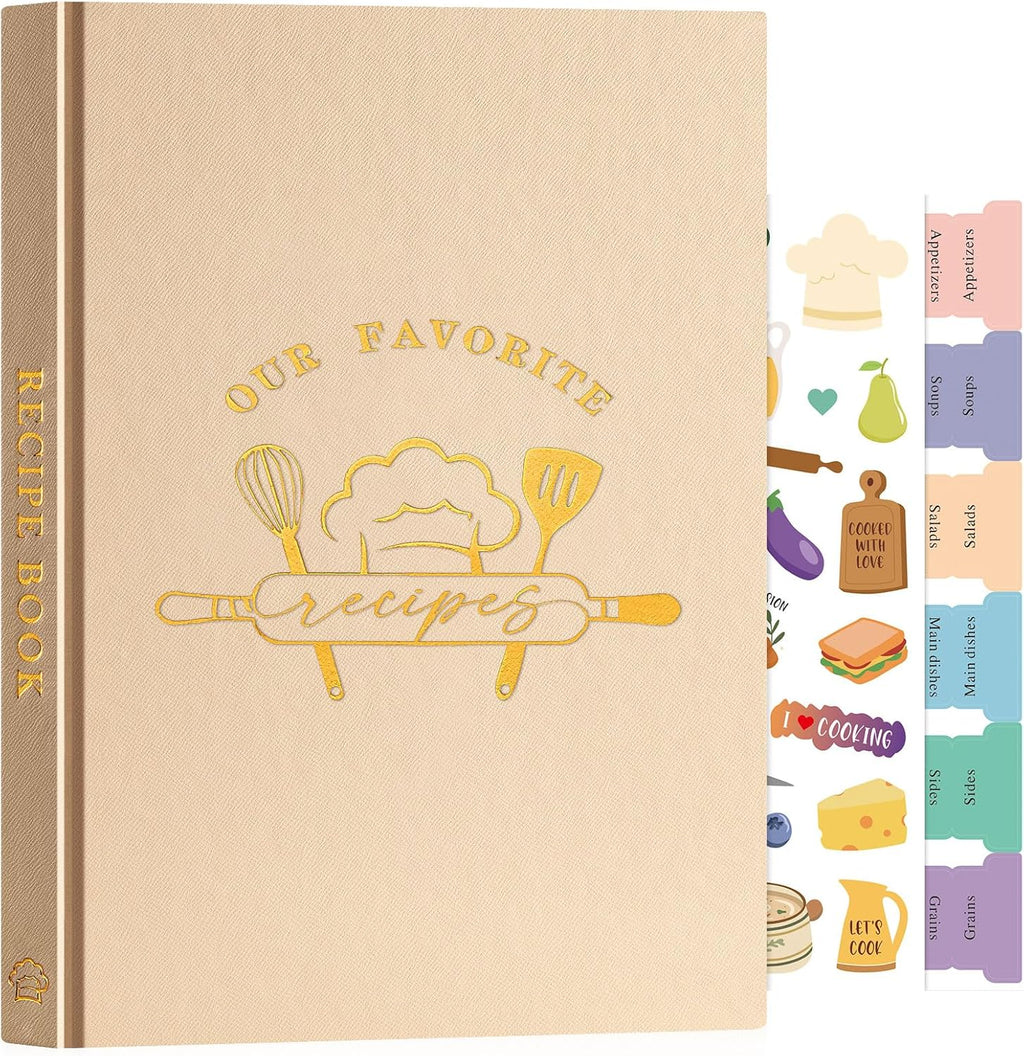 Journal de recettes à remplir – Carnet de recettes vierge élégant et pratique Maison Cadeau