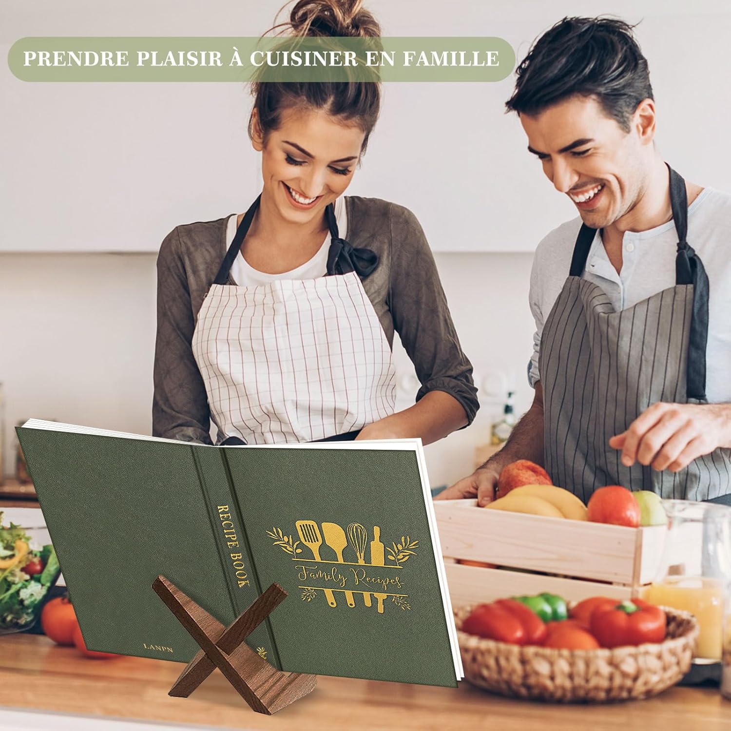 Journal de recettes à remplir – Carnet de recettes vierge élégant et pratique Maison Cadeau