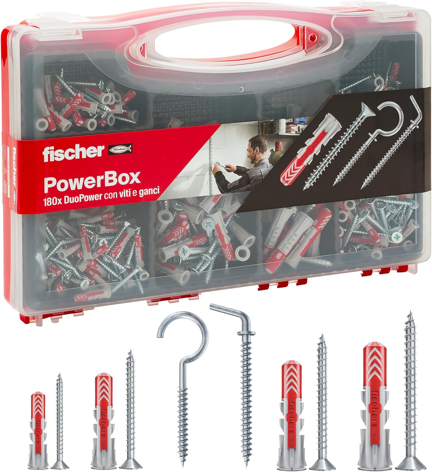 Assortiment de 360 chevilles et vis Fischer DuoPower