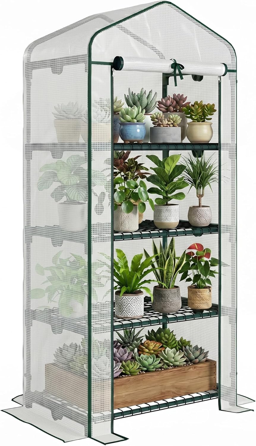 Serre de balcon avec étagères 4 niveaux bâche renforcée