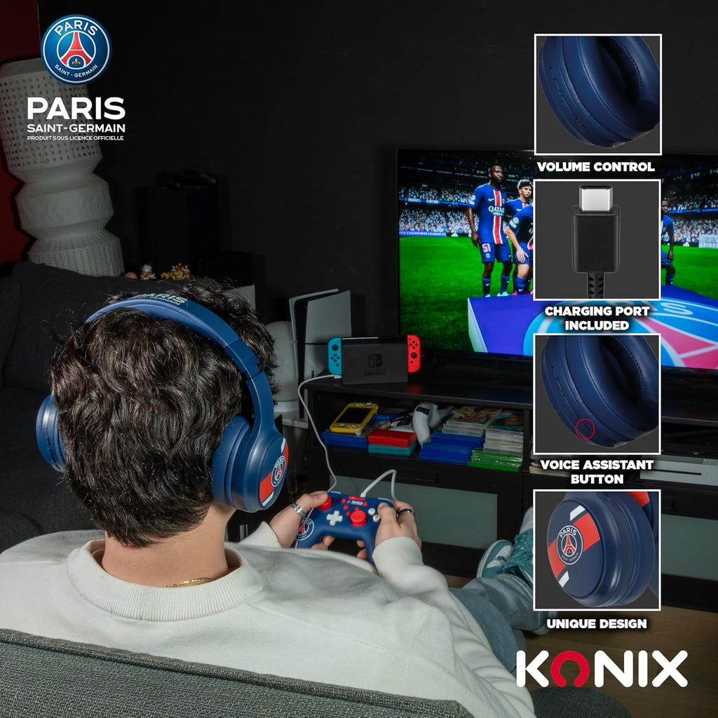Casque Audio Sans Fil Konix PSG Bluetooth 5.3 – Autonomie 25 h Paris Saint-Germain