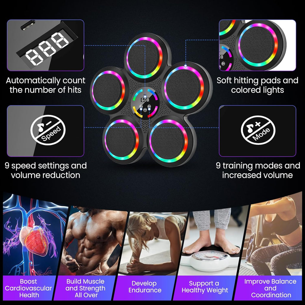 Machine de boxe musicale : entraînement fun et connecté