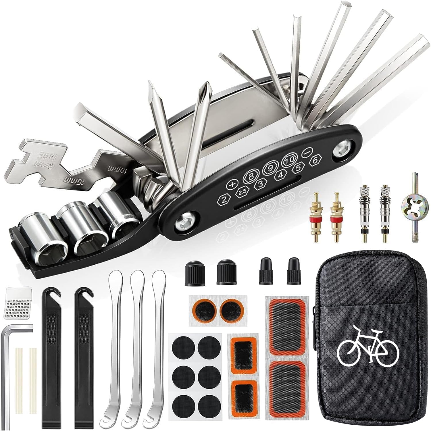 Kit de réparation vélo multifonction trousse outils