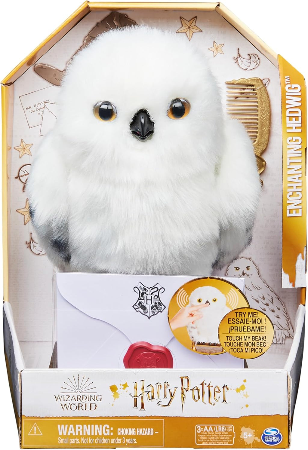 Peluche interactive Hedwige Harry Potter – chouette enchantée 30 cm