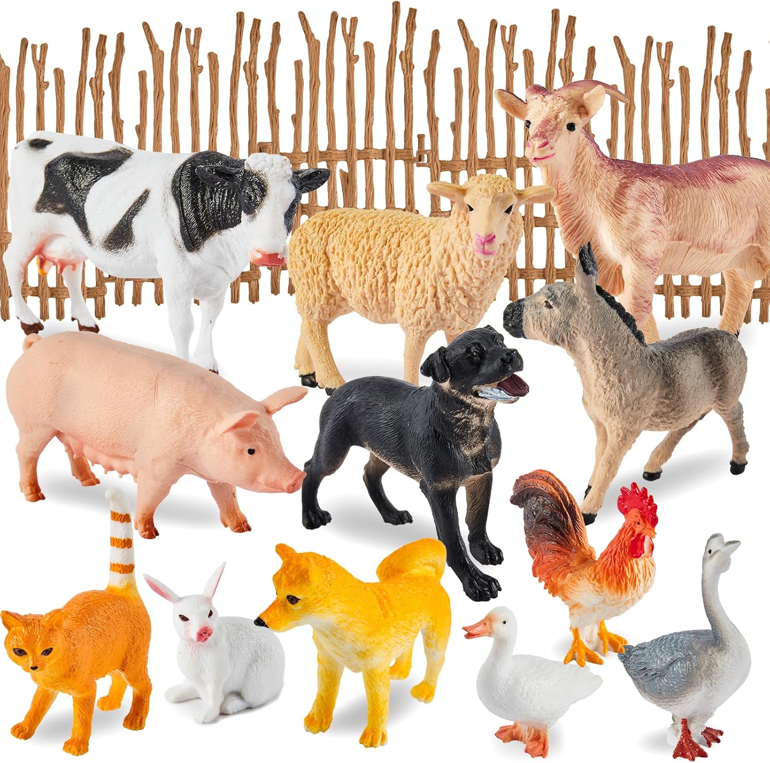 12 figurines d'animaux de la ferme - BUYGER