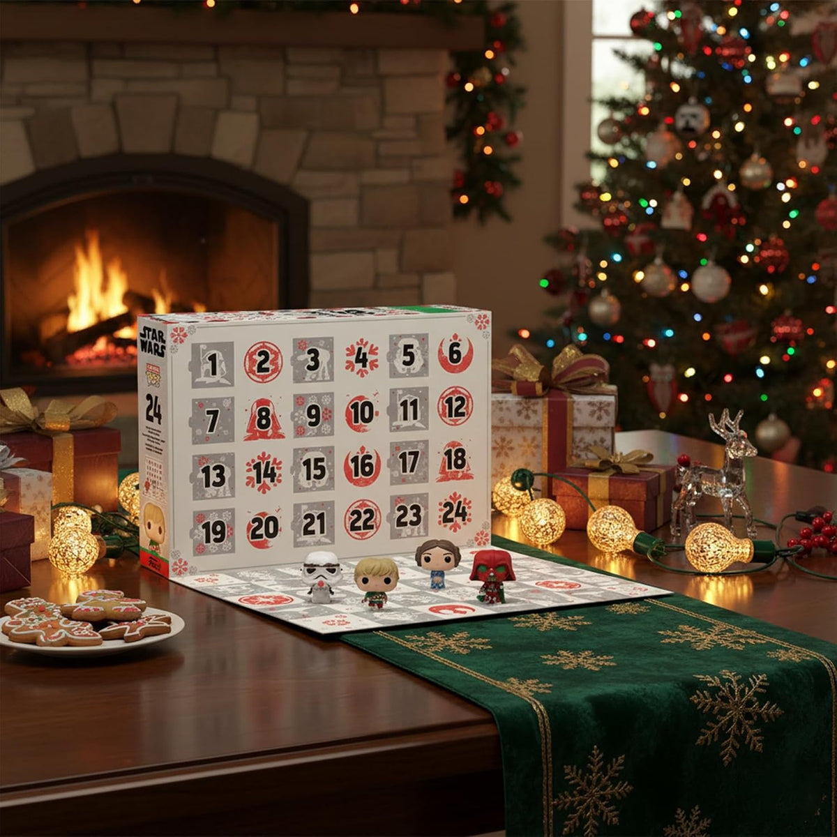 Calendrier Funko Star Wars Holiday ouvert au pied du sapin