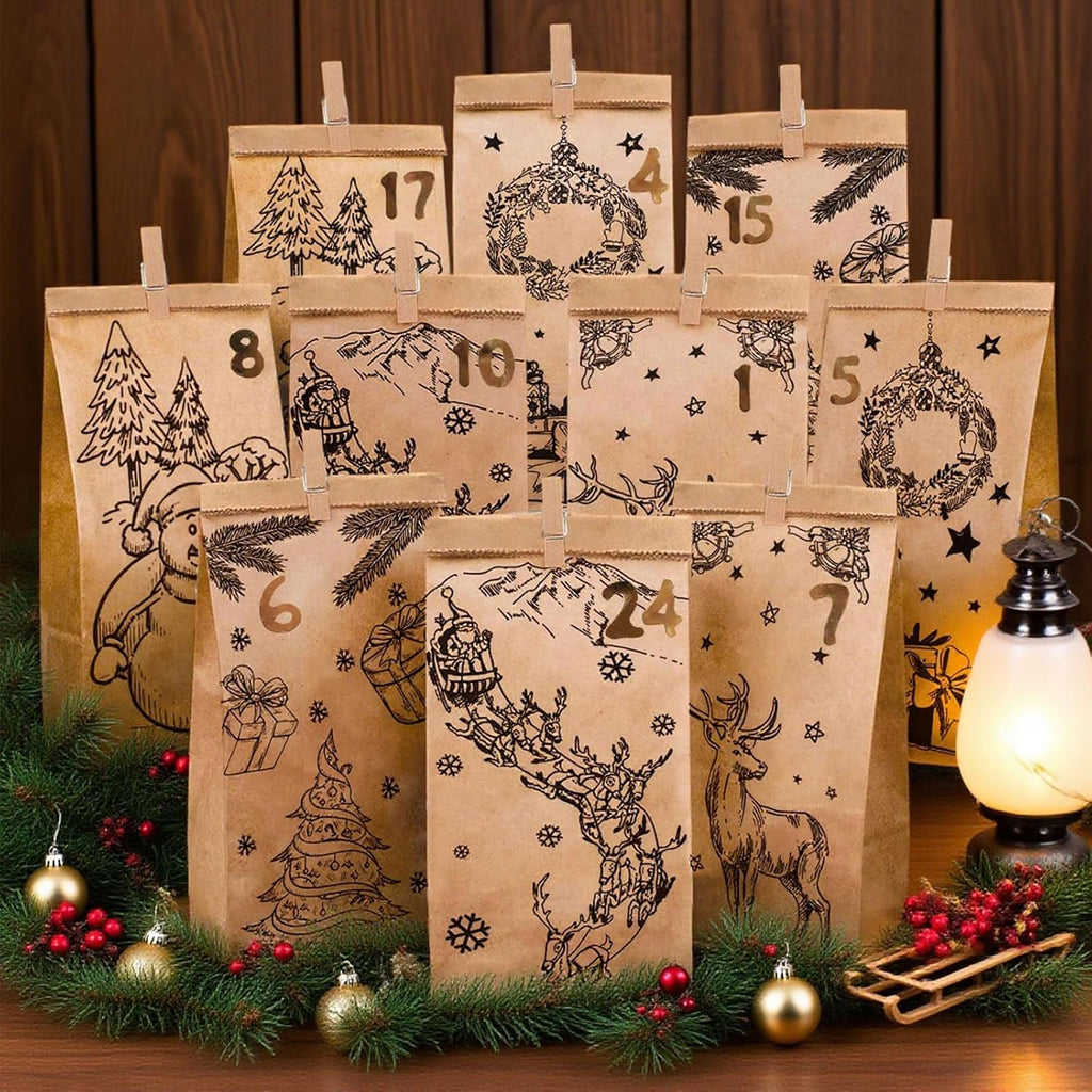 Calendrier de l'Avent à remplir AUXHCYL 24 sachets papier