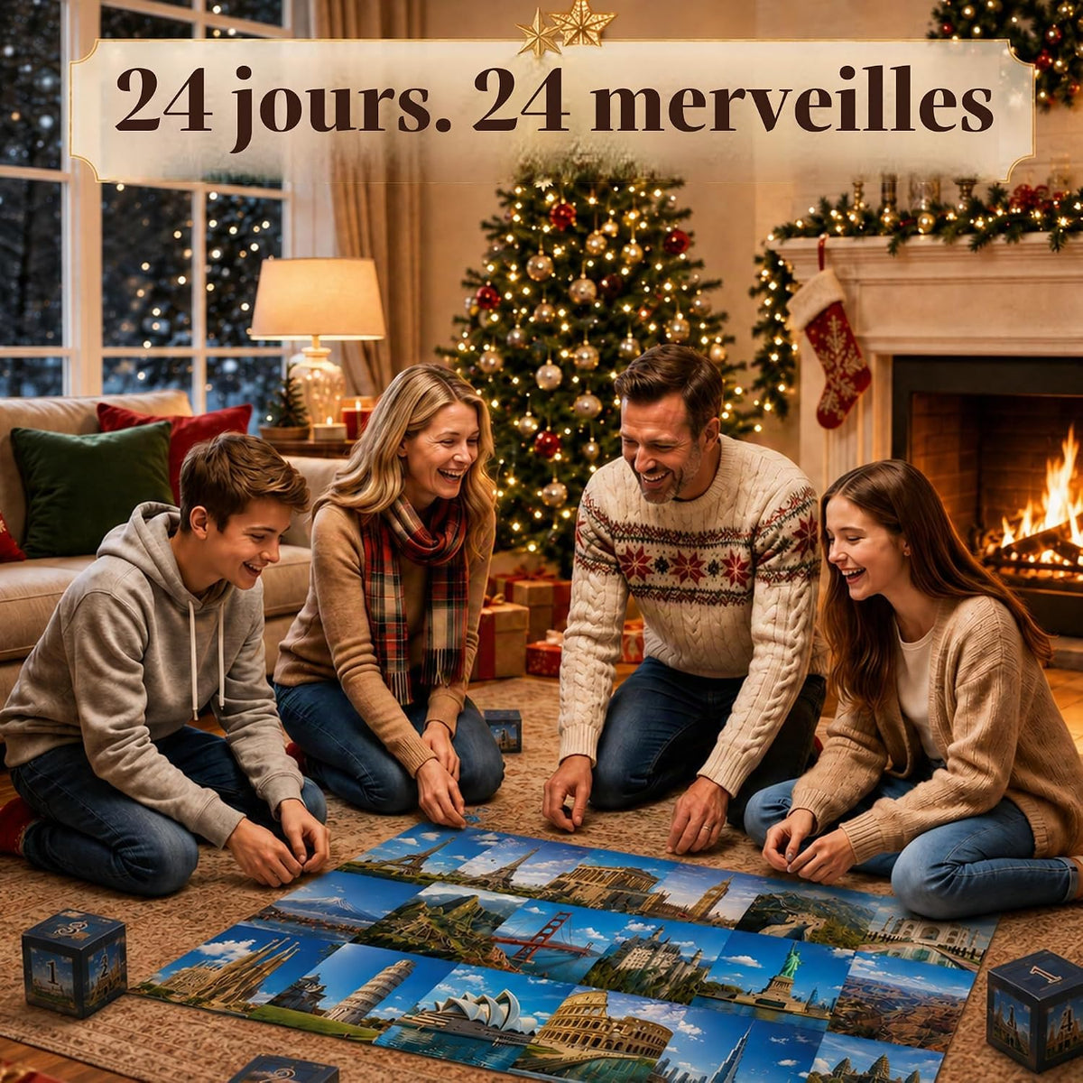 Calendrier de l'Avent puzzle Monuments du Monde 1008 pièces KimiLeo