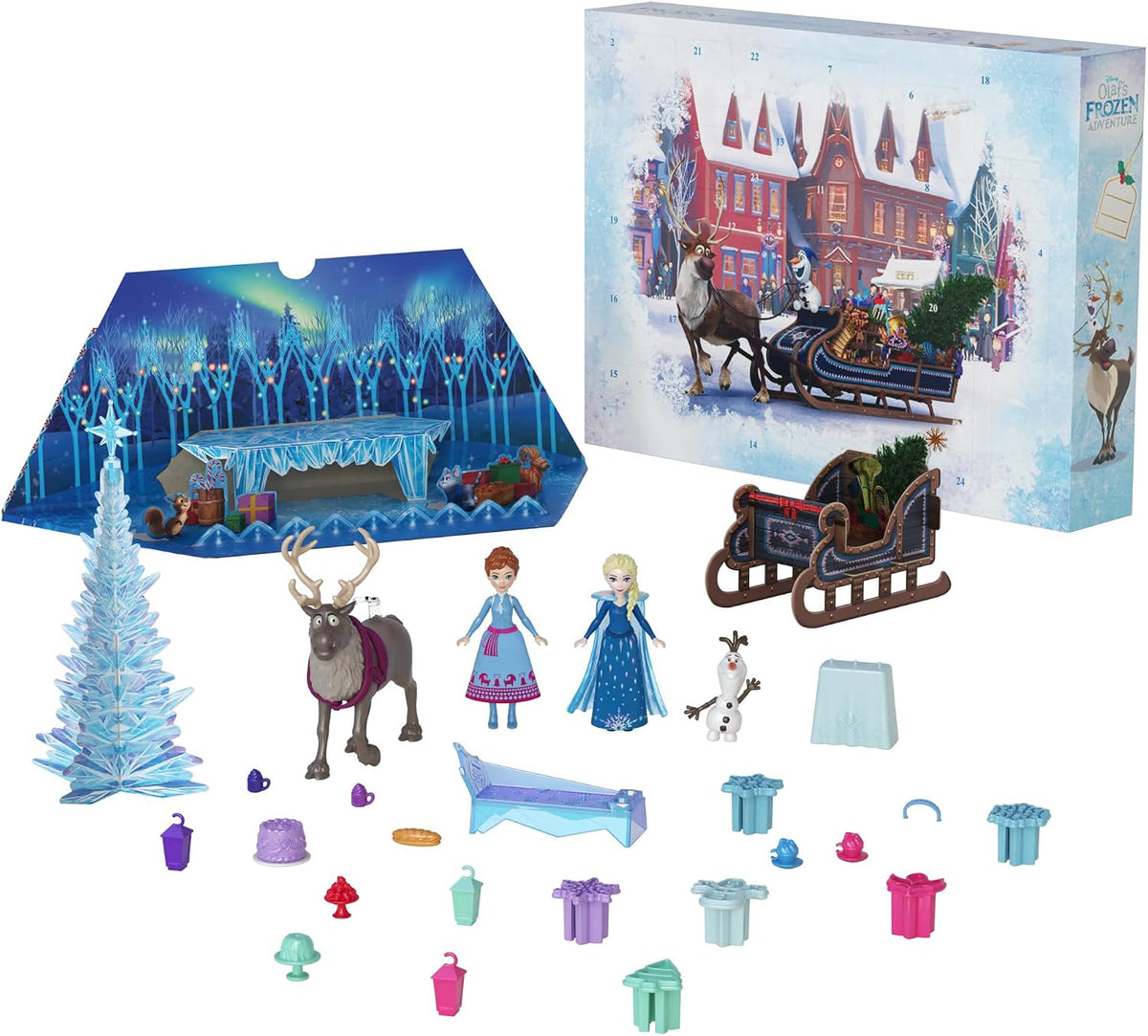 Calendrier de l'Avent La Reine des Neiges Mattel Anna et Elsa – visuel 1