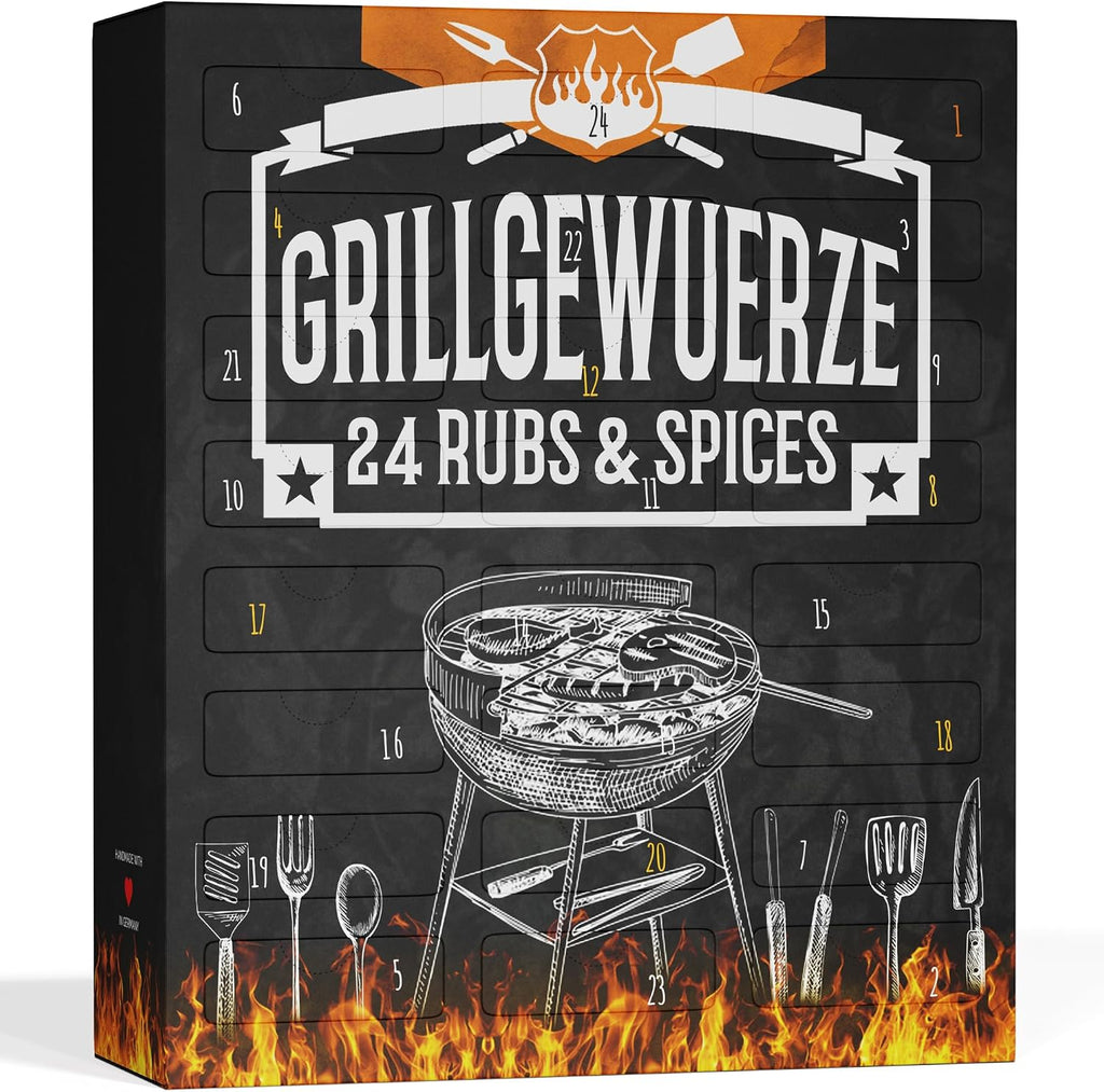 Calendrier de l'Avent BBQ Boxiland 2026, coffret Grillgewuerze 24 Rubs & Spices
