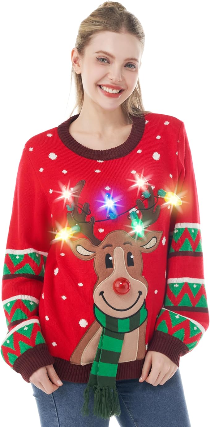 Pull de noël femme LED