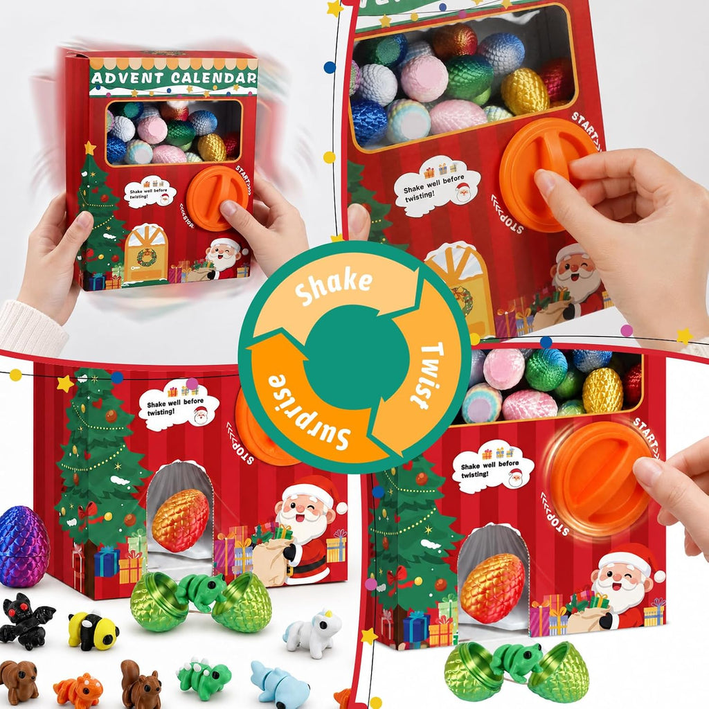 Calendrier de l'Avent Animaux 3D pidouzim avec distributeur de capsules