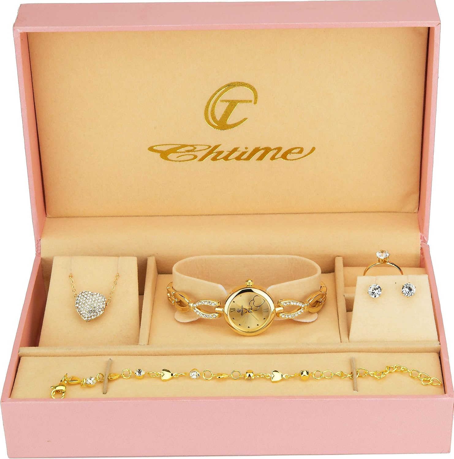 Coffret montre femme + parure de bijoux
