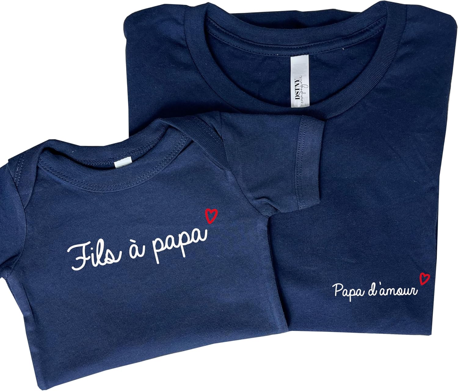 Ensemble t-shirt papa et body bébé assorti Papa d'amour