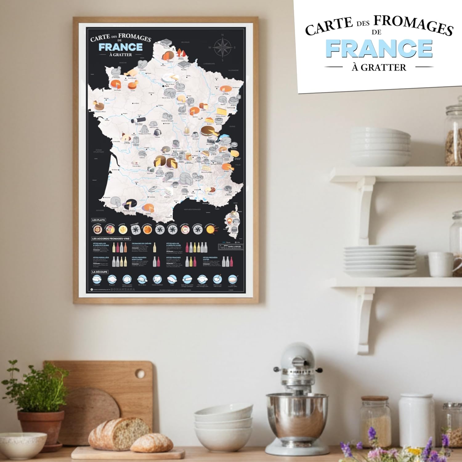 Carte des Fromages de France à gratter