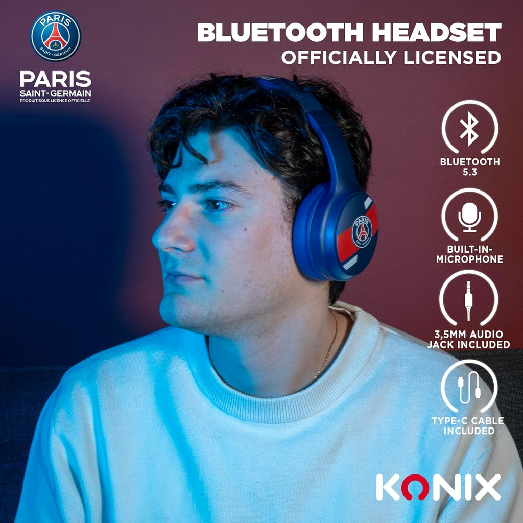 Casque Audio Sans Fil Konix PSG Bluetooth 5.3 – Autonomie 25 h Paris Saint-Germain