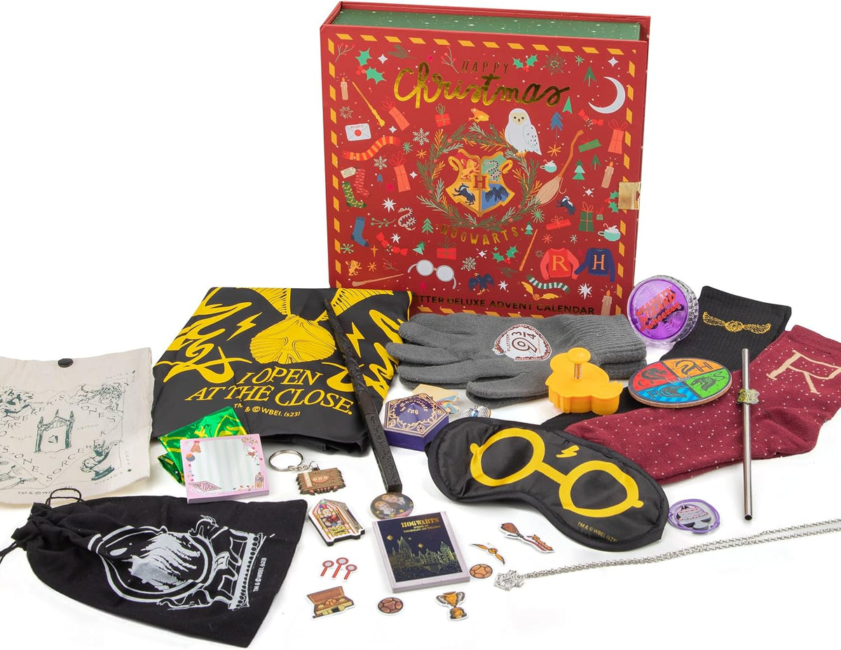 Contenu du calendrier de l'Avent Harry Potter Deluxe Cinereplicas, 24 cadeaux