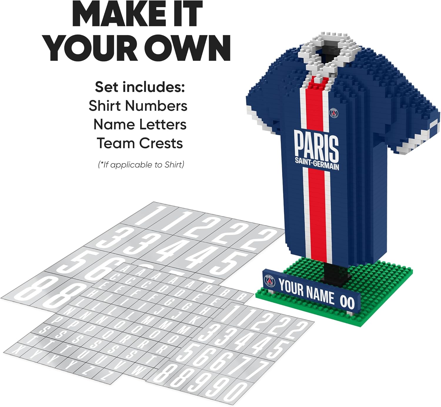 Maillot de football PSG à construire pour les fans de LEGO et du PSG Paris Saint-Germain