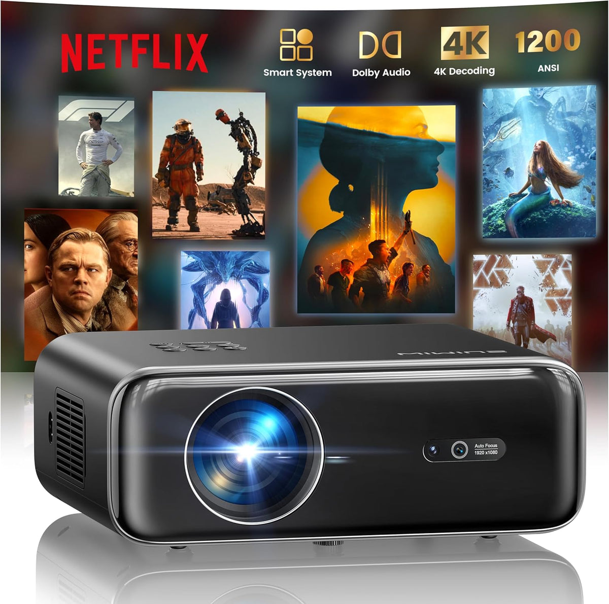 Vidéoprojecteur 4K 1400 ANSI (Netflix)