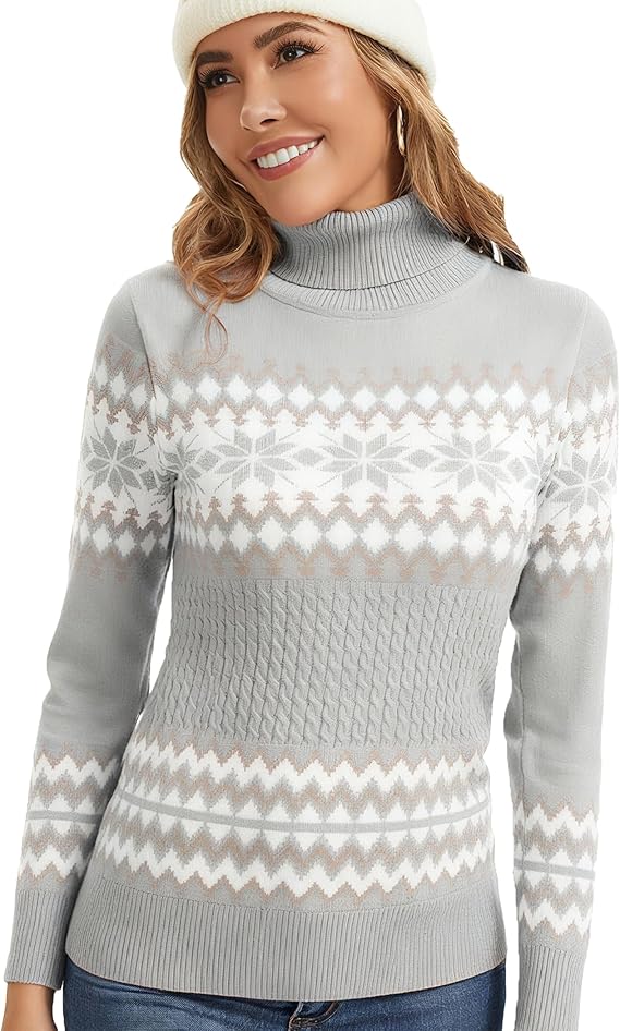 Pull de noël femme col roulé