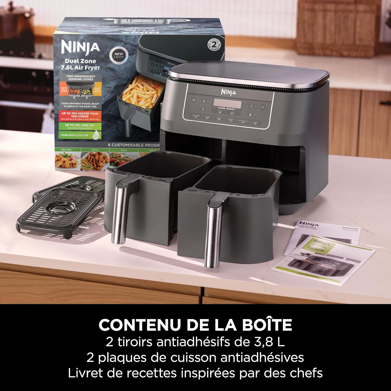 Ninja Dual Zone 6-en-1 7,6 L DZ300EU : l’airfryer double compartiment