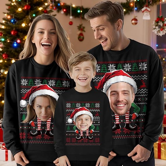 Pull de Noël personnalisé avec photo