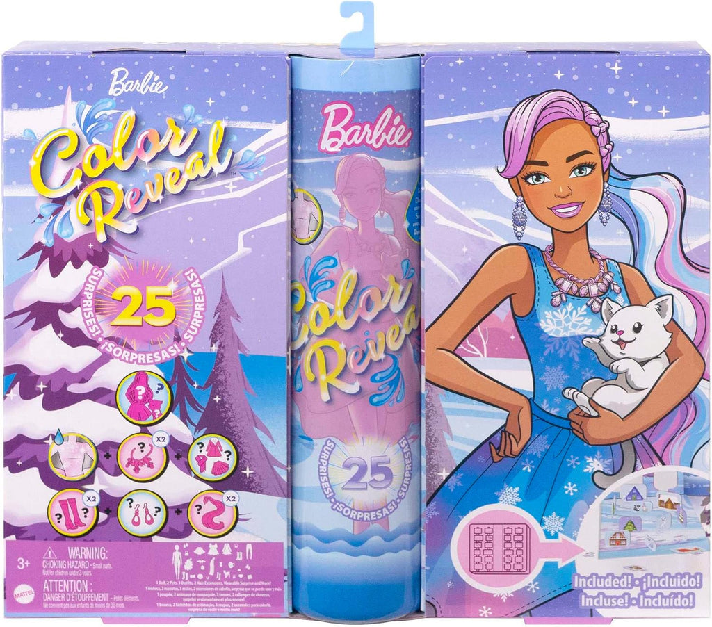 Boîte du calendrier de l'Avent Barbie Color Reveal 25 surprises