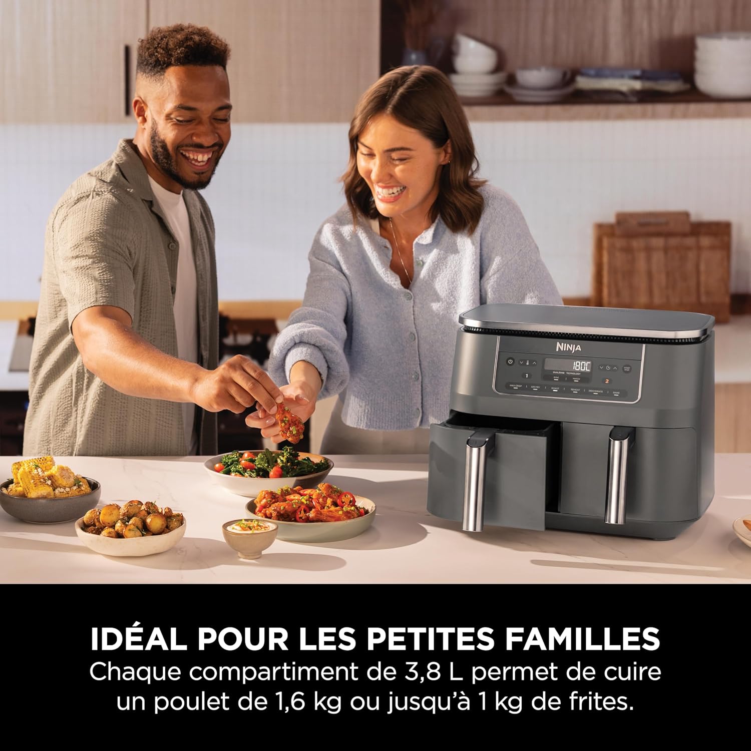 Ninja Dual Zone 6-en-1 7,6 L DZ300EU : l’airfryer double compartiment