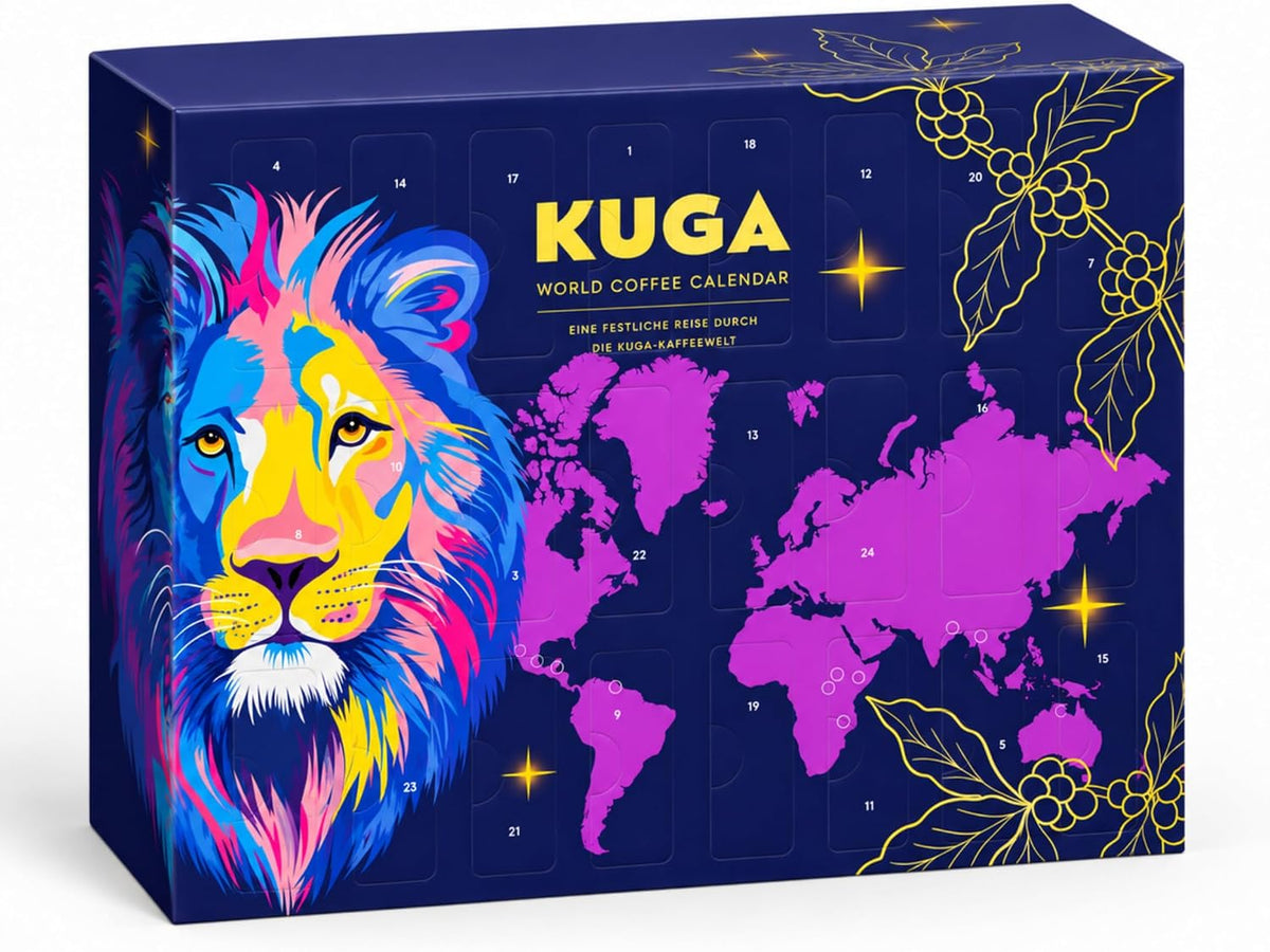 Calendrier de l'Avent café en grains Boxiland 2026, boîte KUGA World Coffee Calendar