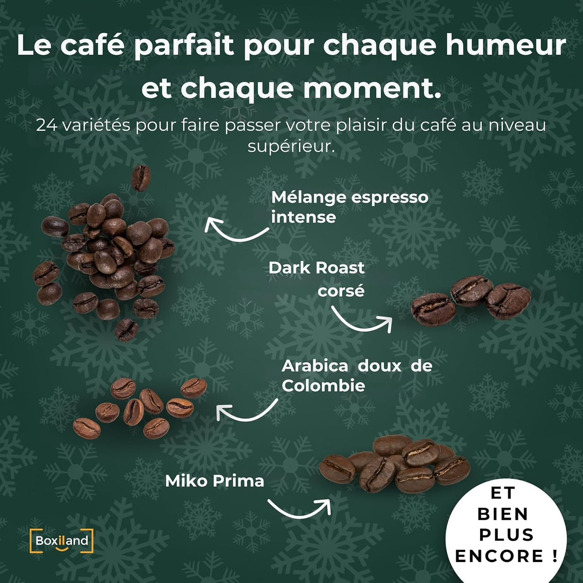 Calendrier de l'Avent café Boxiland : 24 variétés du doux au corsé