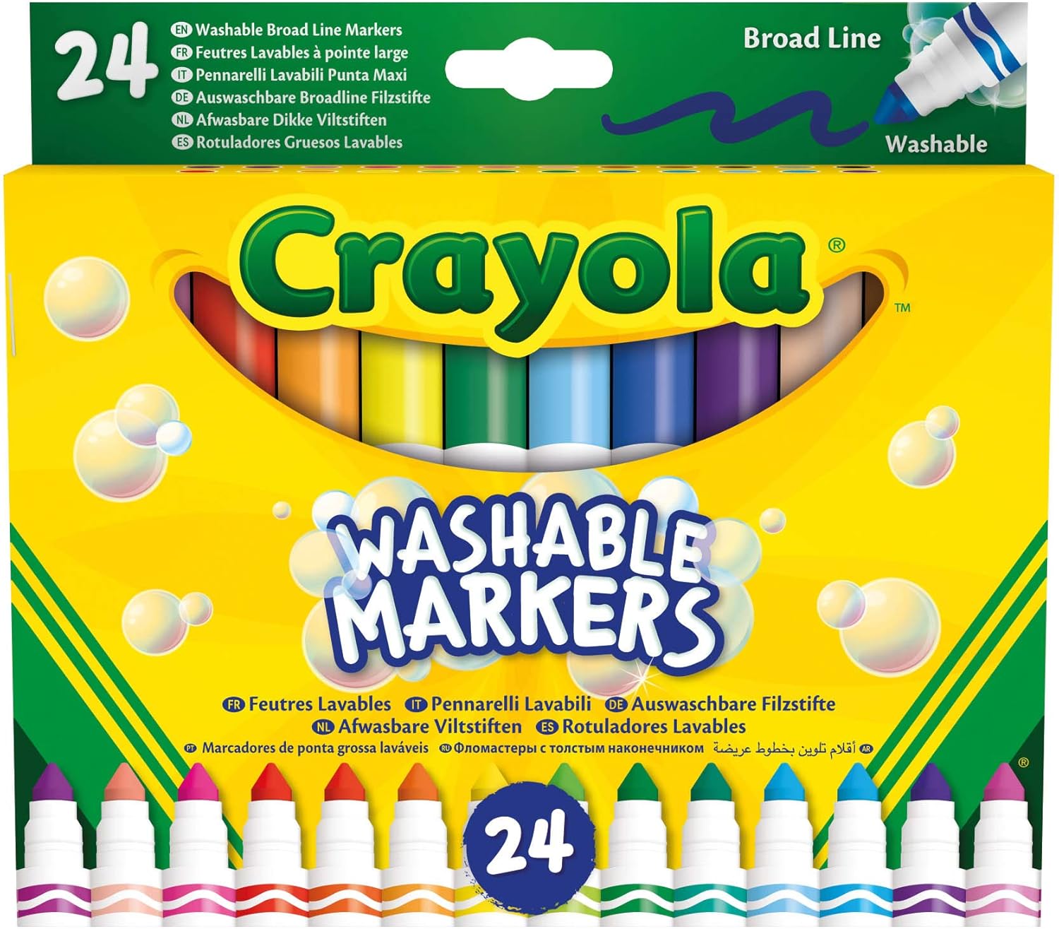 Crayola — 24 feutres lavables pointe conique