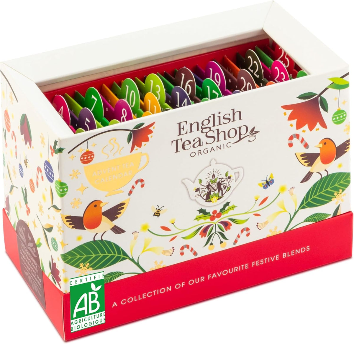 Calendrier de l'Avent English Tea Shop à cartes, boîte blanche