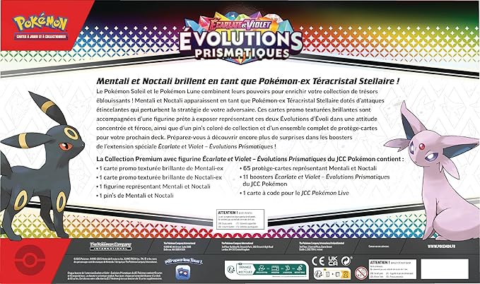 Coffret Pokémon Premium Évolutions Prismatiques Mentali & Noctali