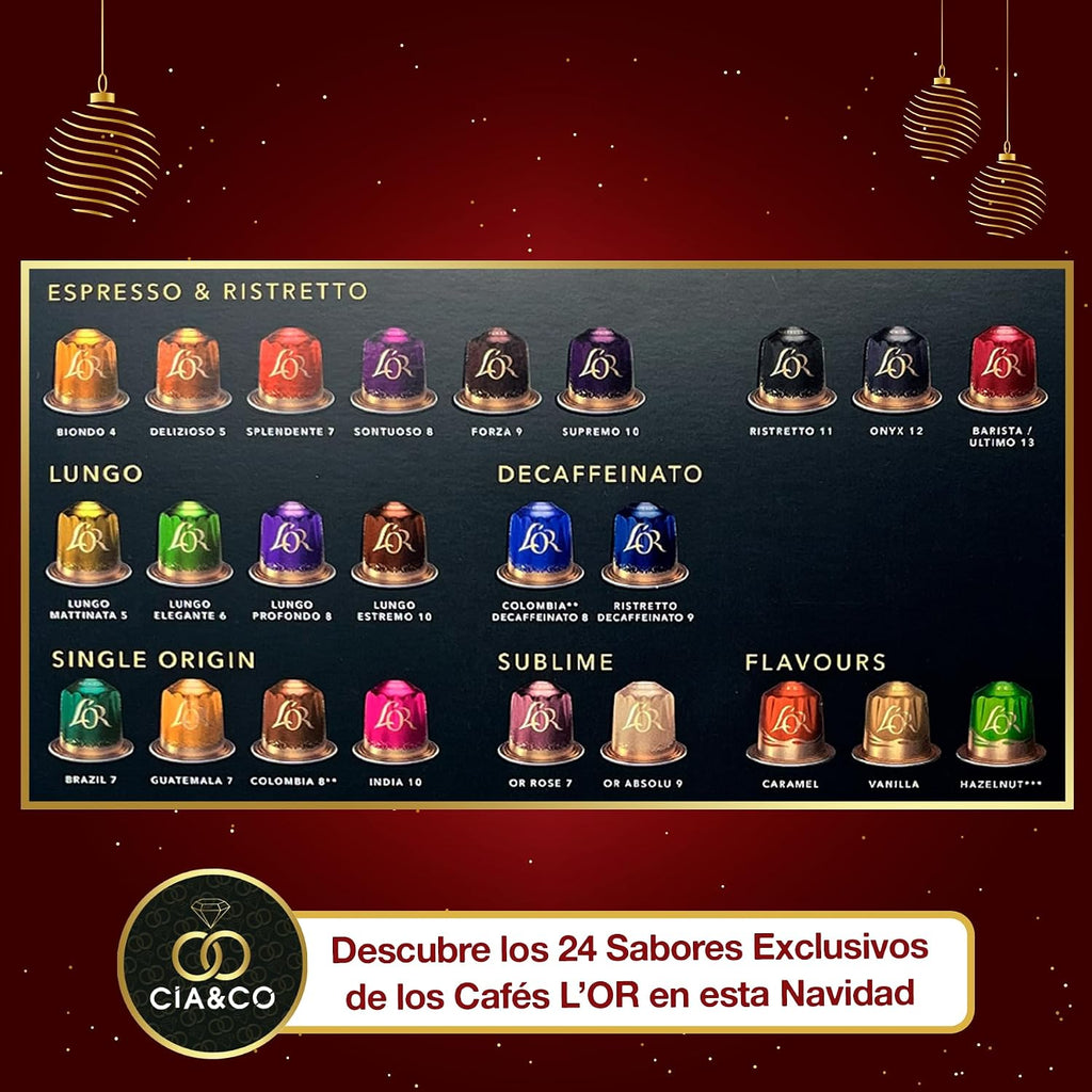 Les 24 cafés L'OR du calendrier de l'Avent