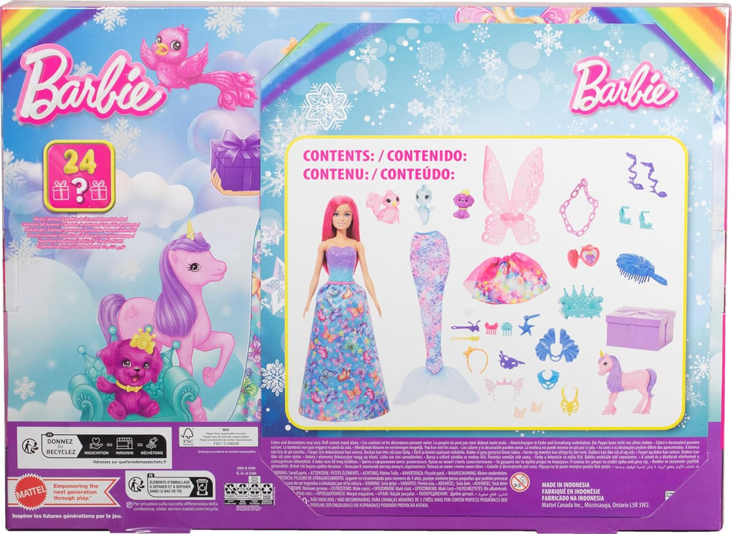 Calendrier de l'Avent Barbie Dreamtopia HRG90 poupée sirène fée