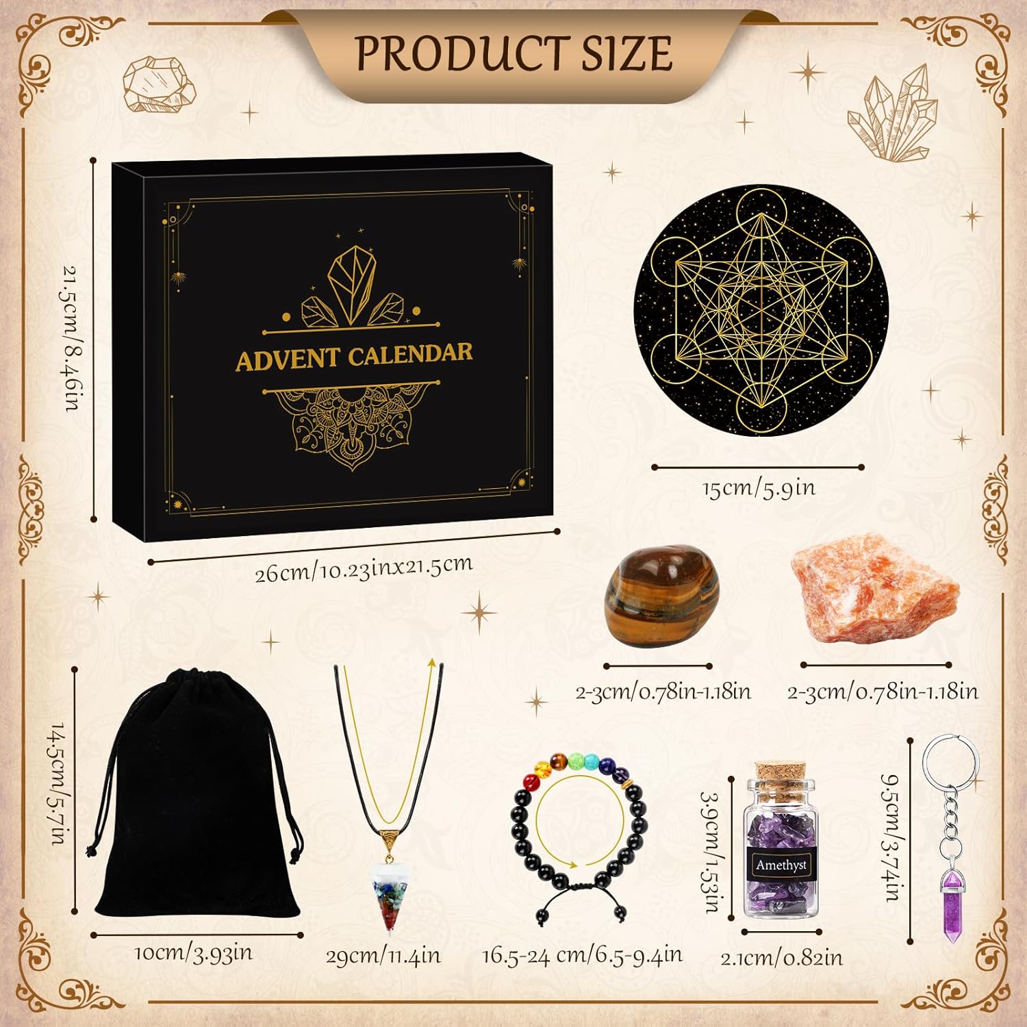 Calendrier de l’Avent pierres précieuses & cristaux 2025