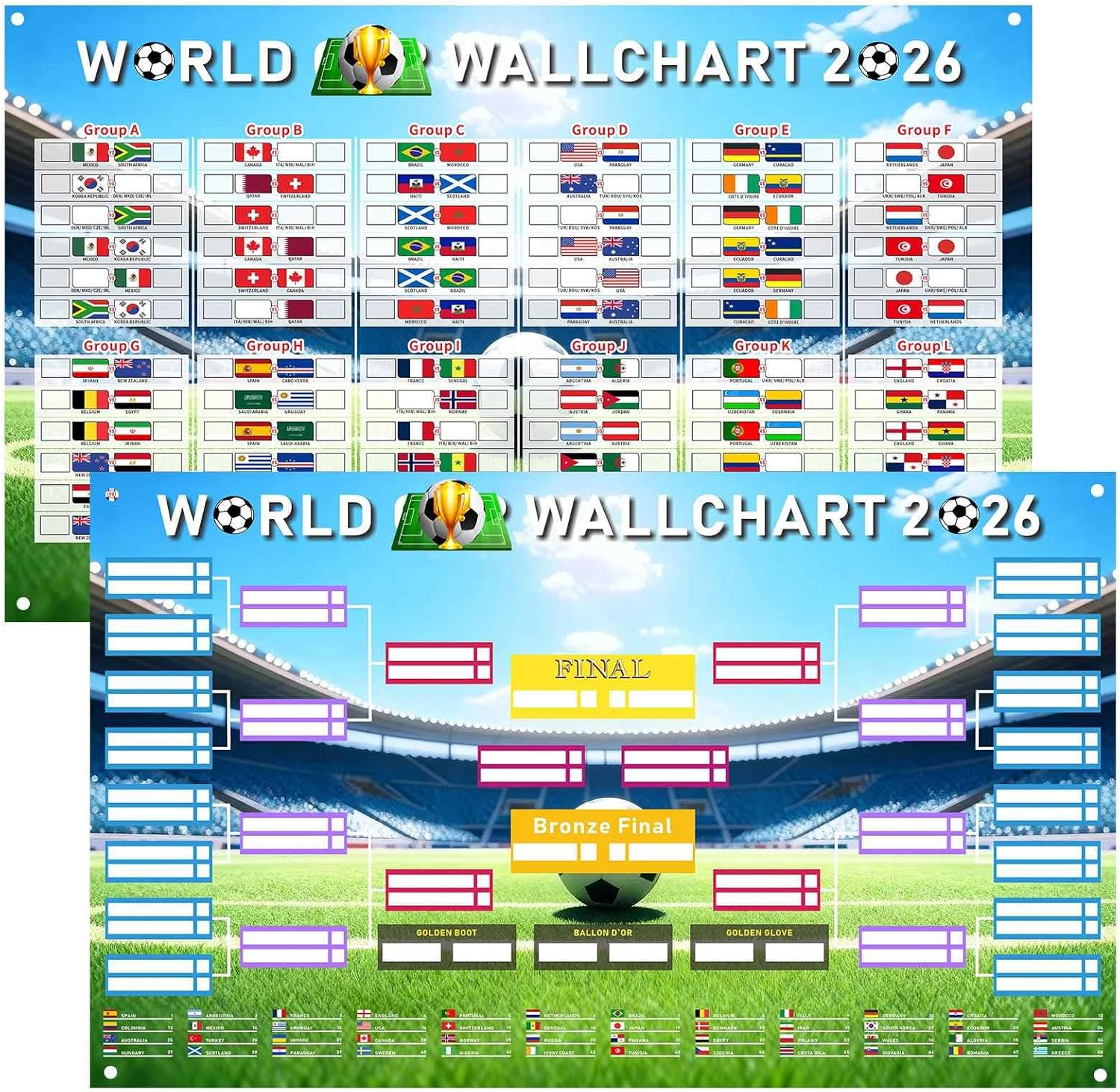 Affiche calendrier 48 pays (100x60)
