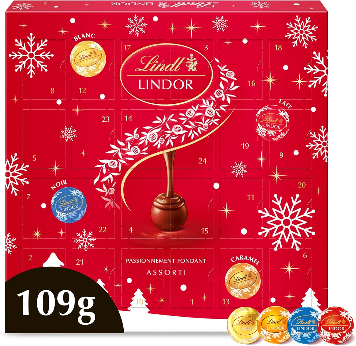 Calendrier de l'Avent Lindt LINDOR assorti 109 g