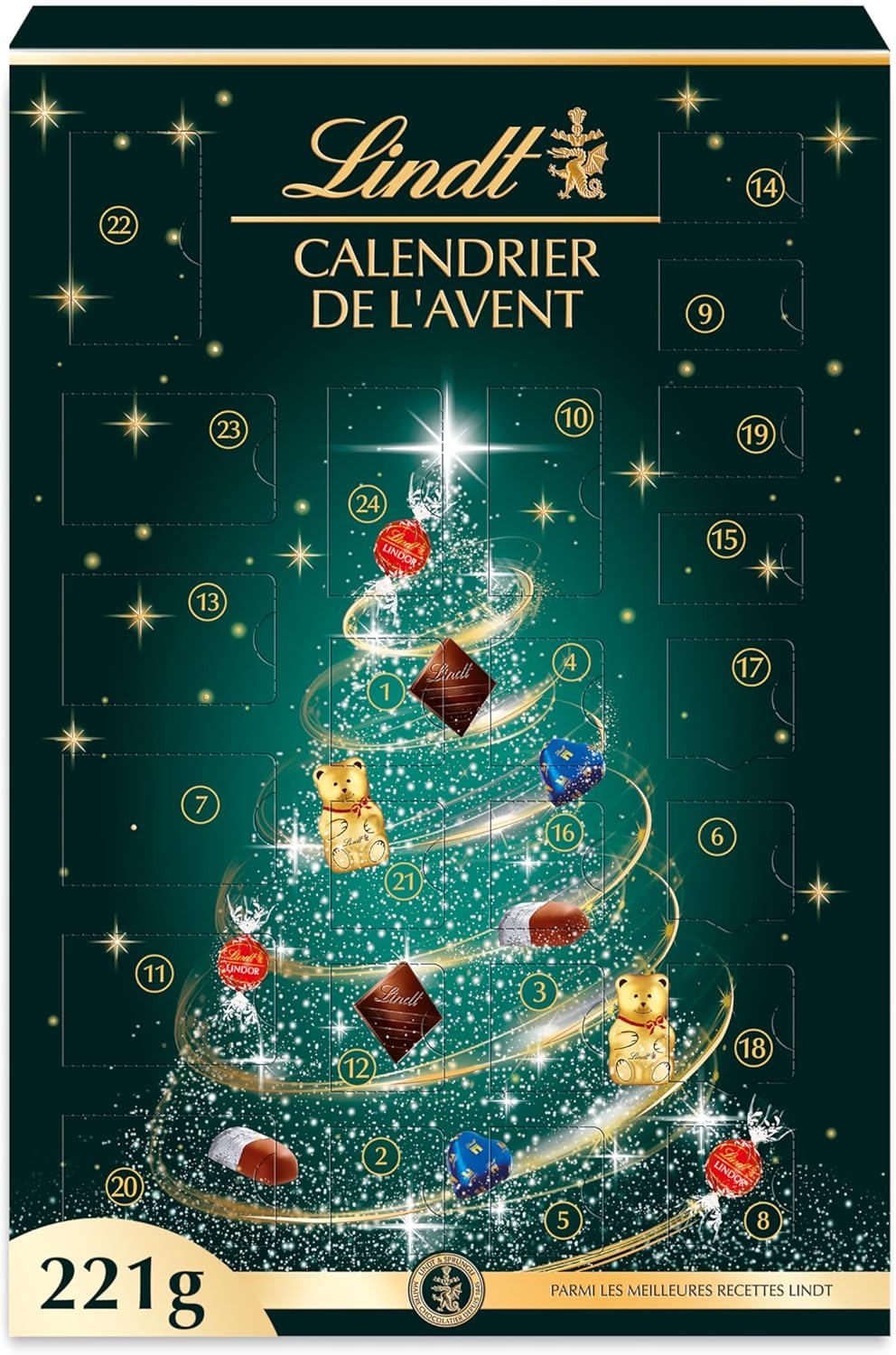 Calendrier de l'Avent Lindt assortiment 221 g