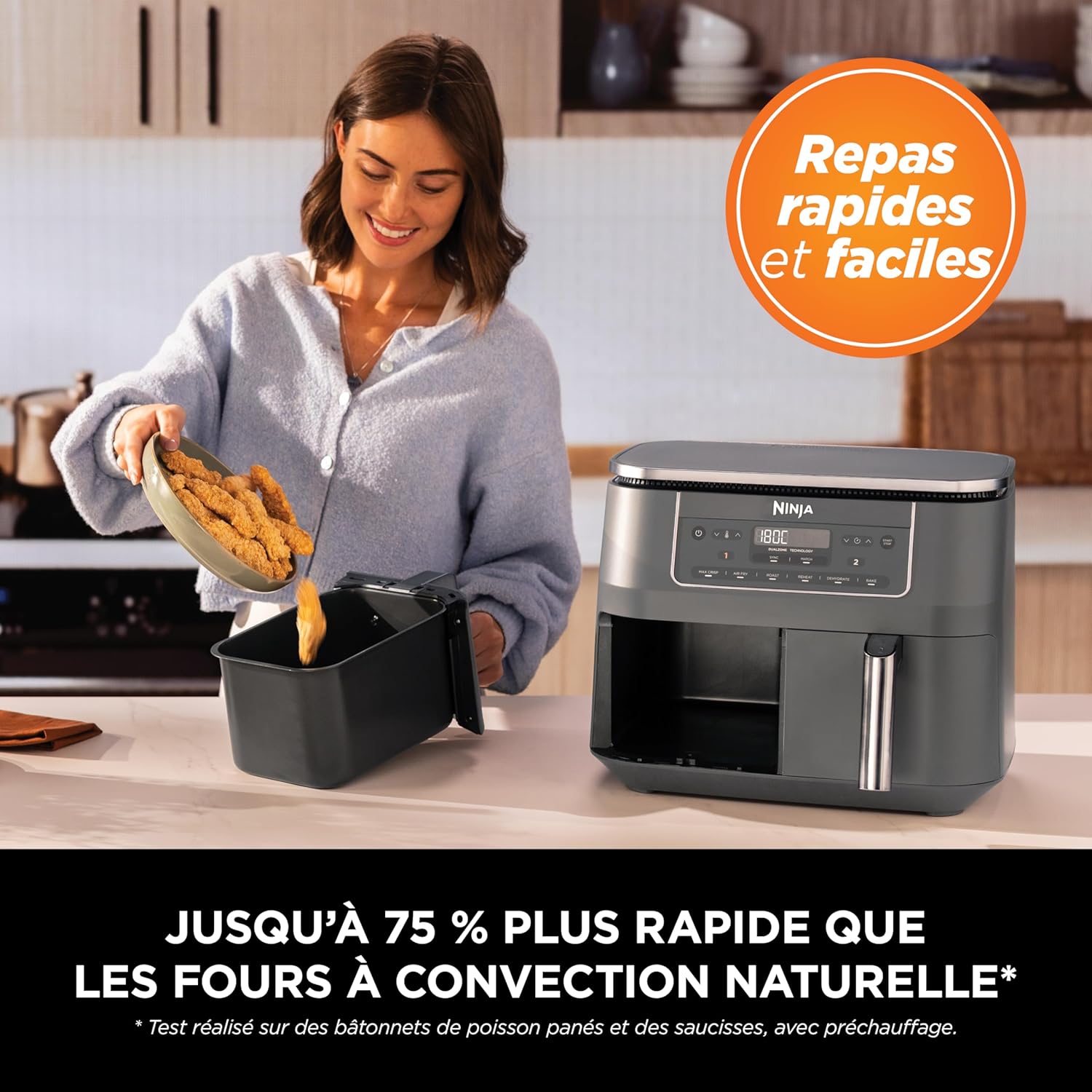 Ninja Dual Zone 6-en-1 7,6 L DZ300EU : l’airfryer double compartiment