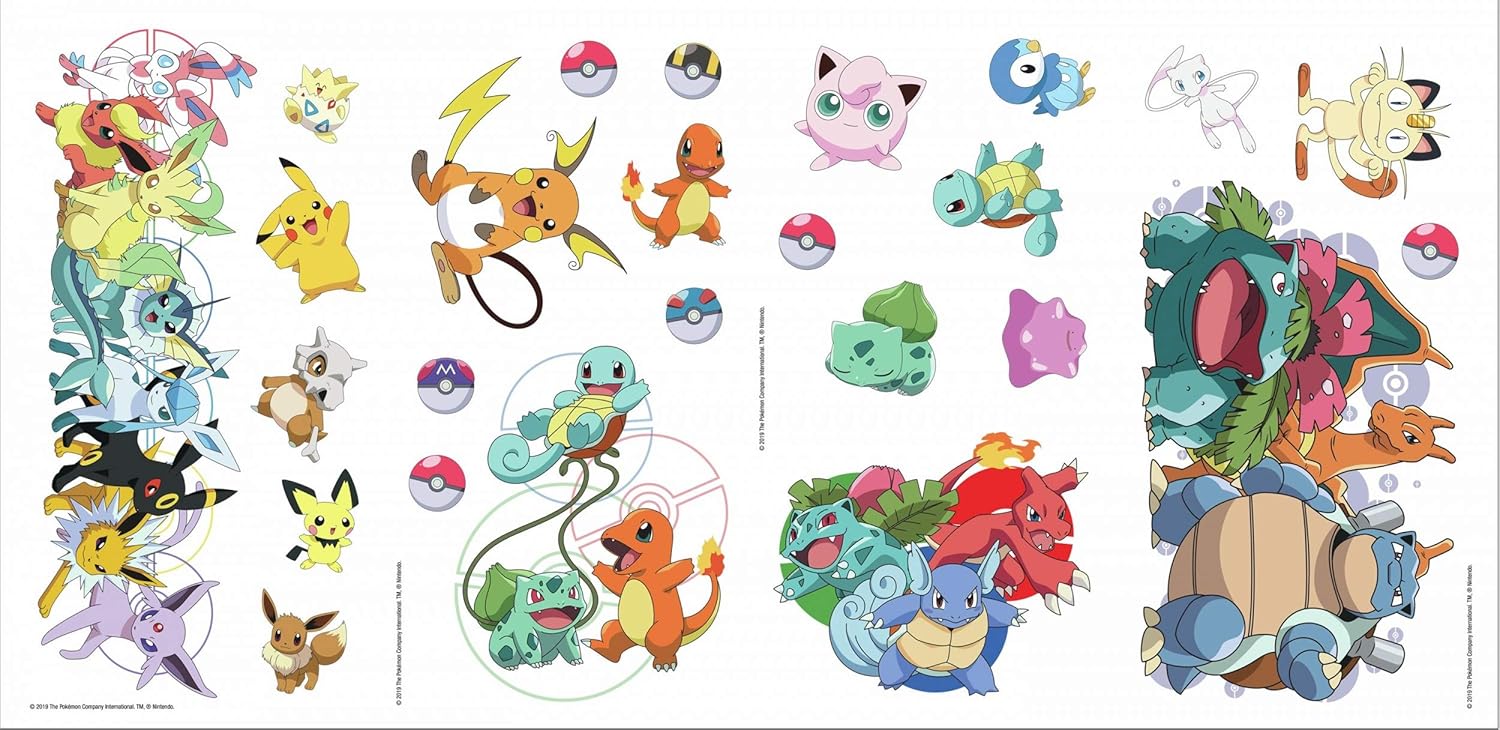 Stickers muraux Pokémon personnages (RoomMates)