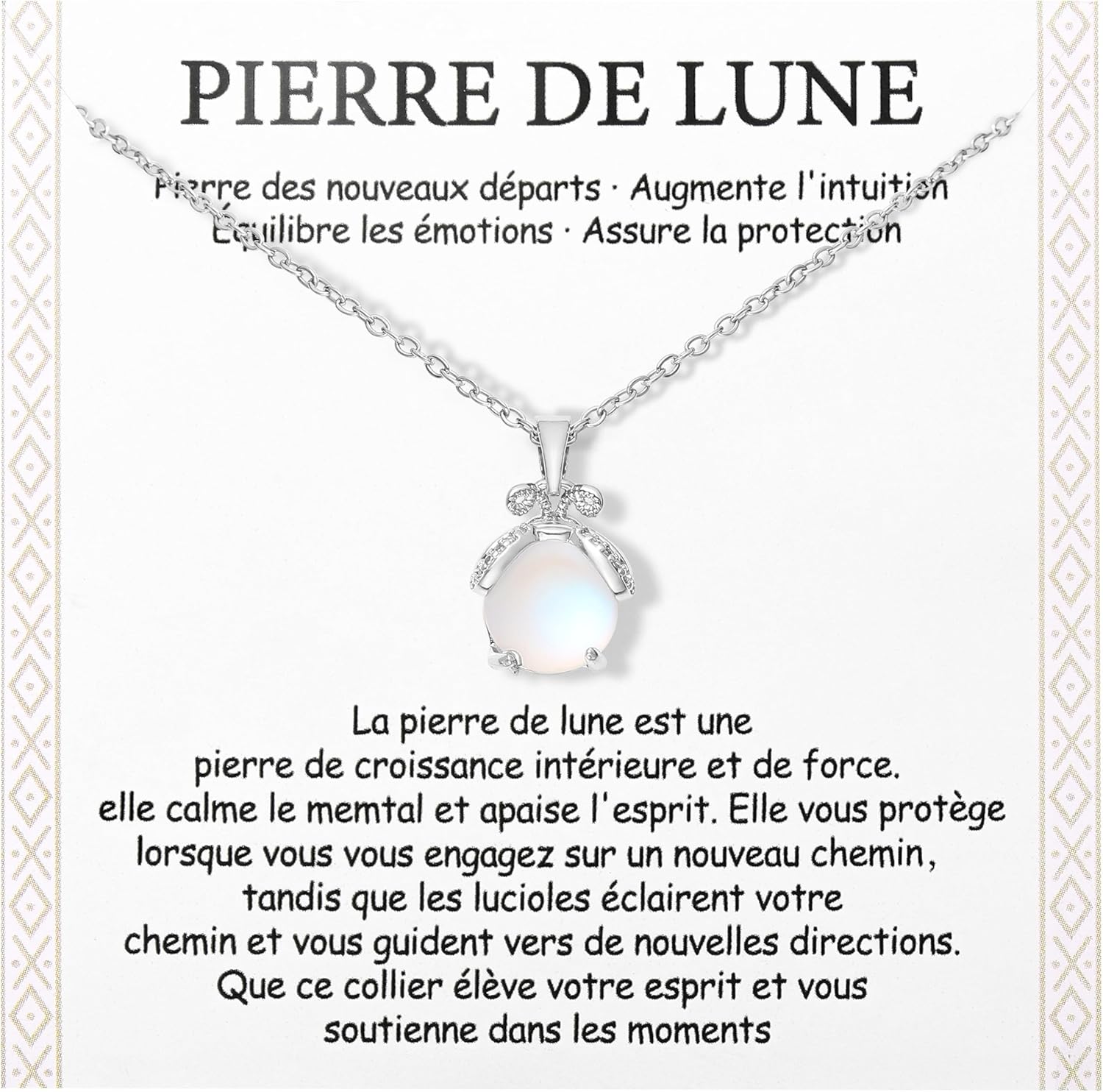 Collier femme pierre de lune - Merclix