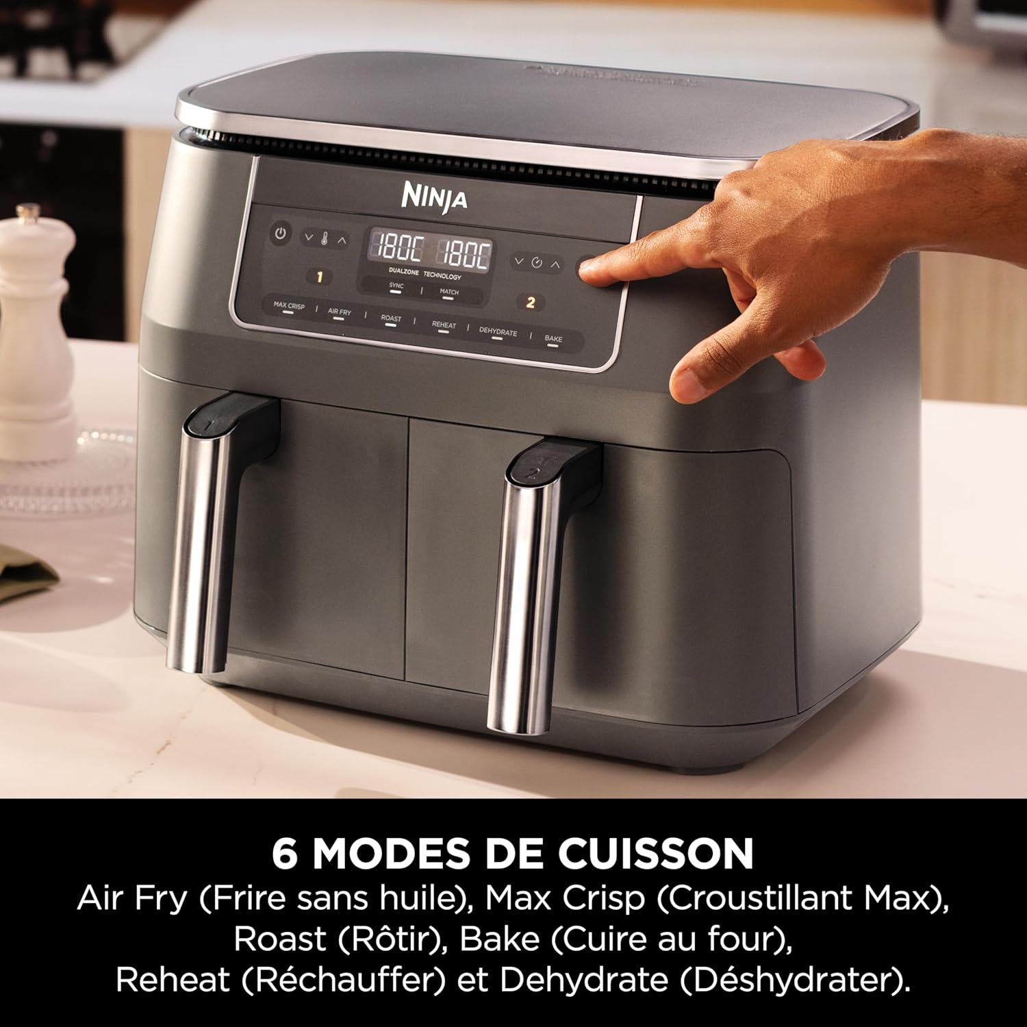Ninja Dual Zone 6-en-1 7,6 L DZ300EU : l’airfryer double compartiment