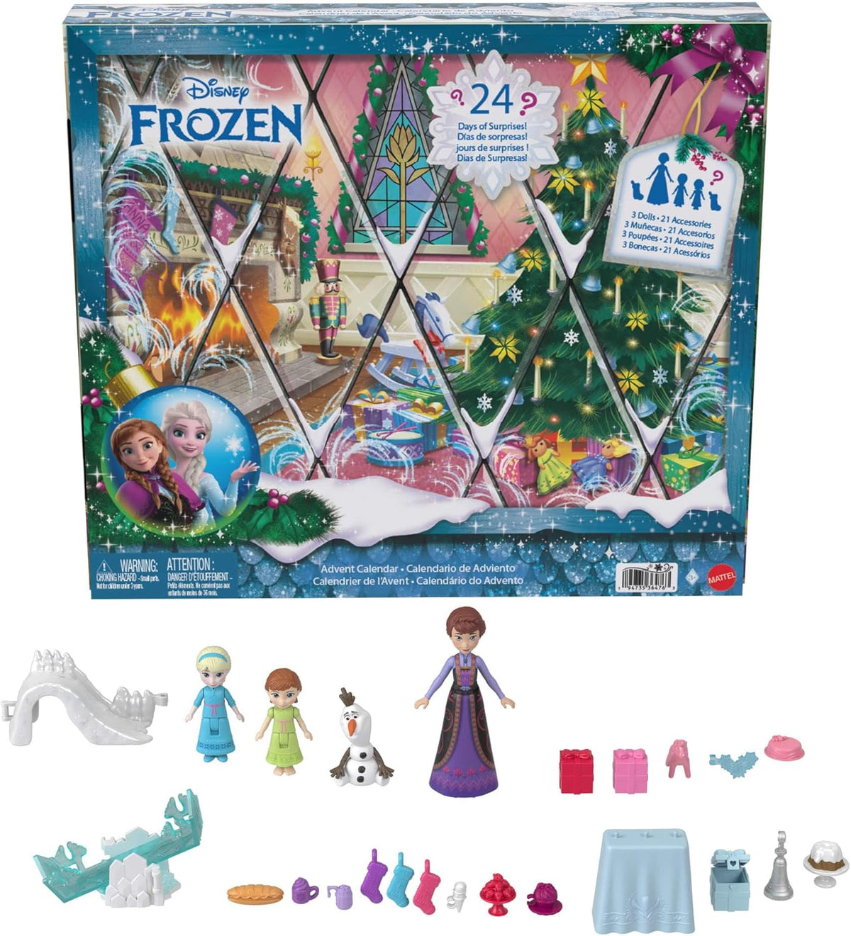Calendrier de l'Avent La Reine des Neiges Mattel JLJ06 – visuel 1