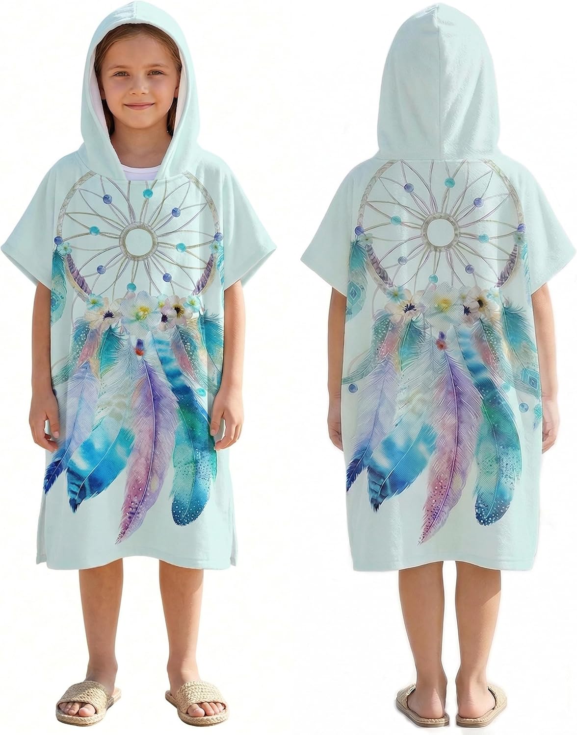 Poncho de bain enfant microfibre à capuche